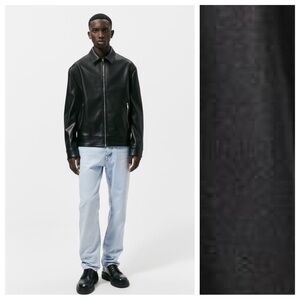 NWOT. Zara Man Black Faux Leather Jacket. Size XL.